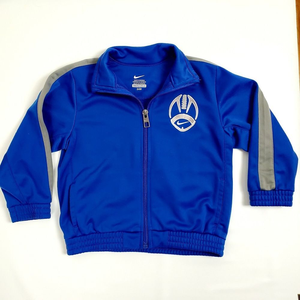 Nike Jacket Toddler Boys Size 24 Months 24M Football Blue Gray Track Full Zip
